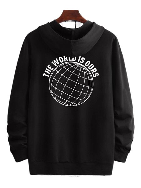 men slogan graphic sweatshirt n9lg#, Black 
men slogan graphic sweatshirt n9lg#, Black
