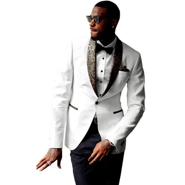 man suit formal tuxedo jacquard gold paisley floral pattern shawl lapel slim fit white prom wedding groom suits, Black;gray
man suit formal tuxedo jacquard gold paisley floral pattern shawl lapel slim fit white prom wedding groom suits, Black;gray