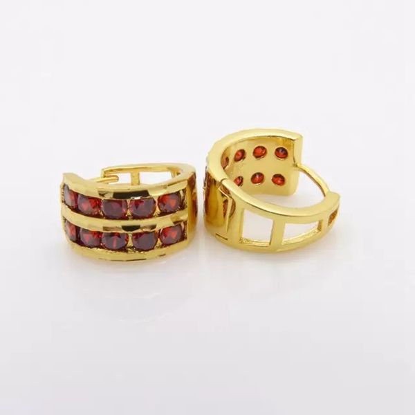 women girls hoop earrings with tiny round red crystal 18k yellow gold filled classic lady jewelry gift, Golden;silver
women girls hoop earrings with tiny round red crystal 18k yellow gold filled classic lady jewelry gift, Golden;silver