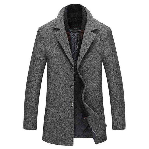 brand wool coat slim fit jackets winter thick men woolen overcoats detachable scarf blends coats male trench men's & t220810, Black
brand wool coat slim fit jackets winter thick men woolen overcoats detachable scarf blends coats male trench men's & t220810, Black