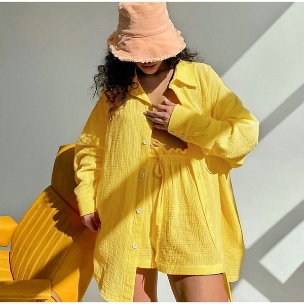women's tracksuits summer casual shorts womem set cotton lapel button long sleeve shirt elastic waist female simple ladies suits, Gray
women's tracksuits summer casual shorts womem set cotton lapel button long sleeve shirt elastic waist female simple ladies suits, Gray
