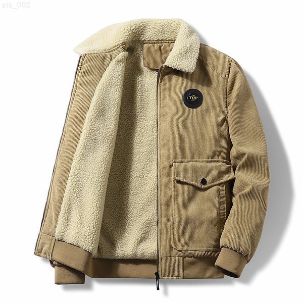winter fleece warm thick jackets men fashion lapels collar corduroy coats male autumn outwear casual thermal clothing mens t220716, Black;brown
winter fleece warm thick jackets men fashion lapels collar corduroy coats male autumn outwear casual thermal clothing mens t220716, Black;brown