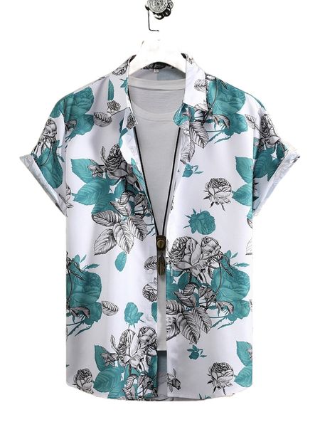 men floral print shirt without tee k2dx#, White;black