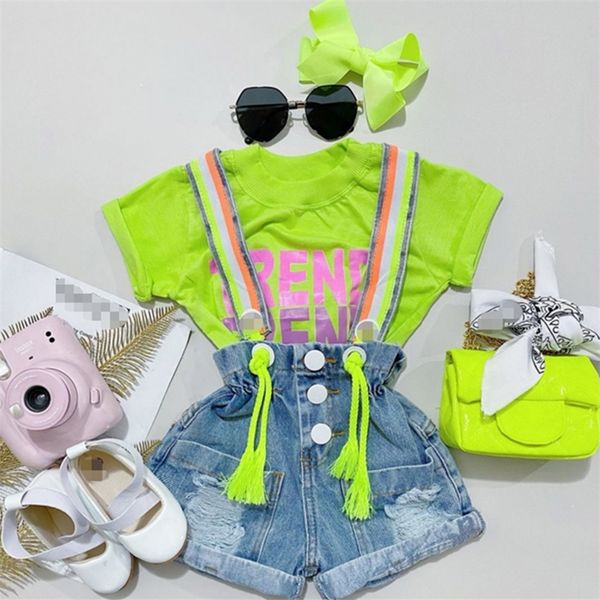 focusnorm 2pcs summer fashion kids girls 1 6y clothes sets letter printed t shirts colorful striped denim suspender short 220620, White
focusnorm 2pcs summer fashion kids girls 1 6y clothes sets letter printed t shirts colorful striped denim suspender short 220620, White