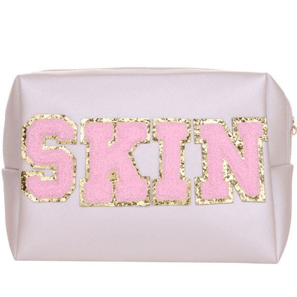 cruoxibb fashion accessories preppy patch skin varsity letter cosmetic toiletry bag pu leather portable makeup bag zipper pouch organizer fo, Silver
cruoxibb fashion accessories preppy patch skin varsity letter cosmetic toiletry bag pu leather portable makeup bag zipper pouch organizer fo, Silver