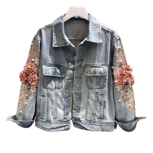 women's jackets 2021 autumn women embroidered three-dimensional flower short wash long-sleeve denim jacket light blue female jeans h4we, Black;brown
women's jackets 2021 autumn women embroidered three-dimensional flower short wash long-sleeve denim jacket light blue female jeans h4we, Black;brown