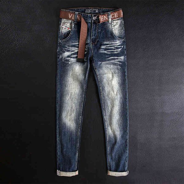 men's jeans fashion brand men's jeans slim fit small straight tube elastic washing trend vintage personalized pants svnb, Blue
men's jeans fashion brand men's jeans slim fit small straight tube elastic washing trend vintage personalized pants svnb, Blue
