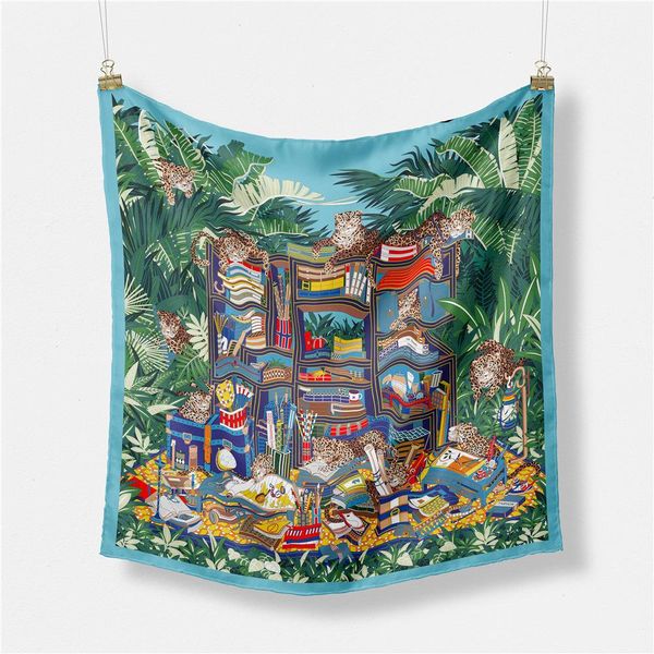 jungle leopard 100 twill silk scarf fashion hair brand square scarves bandana women shawls foulard hijab neckerchief, Blue;gray
jungle leopard 100 twill silk scarf fashion hair brand square scarves bandana women shawls foulard hijab neckerchief, Blue;gray