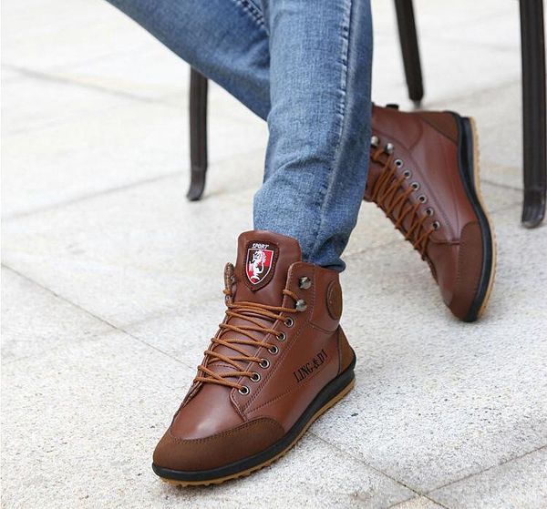 new men's sneakers outdoor boots fashion men leather casual breathable shoes leisure mens size: eu39-44, Black
new men's sneakers outdoor boots fashion men leather casual breathable shoes leisure mens size: eu39-44, Black