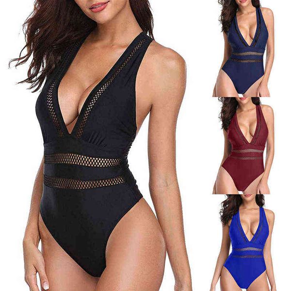 women's one-piece swimsuit triangle solid color waist covering belly thin mesh stitched bikini, White;black
women's one-piece swimsuit triangle solid color waist covering belly thin mesh stitched bikini, White;black