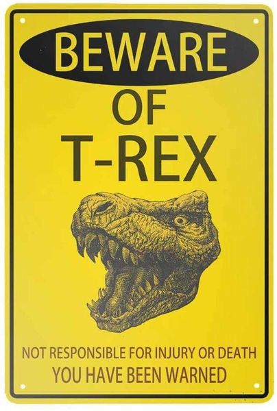metal tin sign retro vintage beware of t rex warning aluminum sign for home coffee wall decoration 8x12 inch
metal tin sign retro vintage beware of t rex warning aluminum sign for home coffee wall decoration 8x12 inch