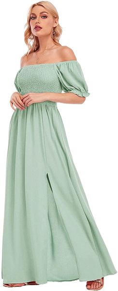 women's casual off the shoulder slit maxi dresses summer puff sleeve beach party long dress loose r5ot#, Black;gray
women's casual off the shoulder slit maxi dresses summer puff sleeve beach party long dress loose r5ot#, Black;gray