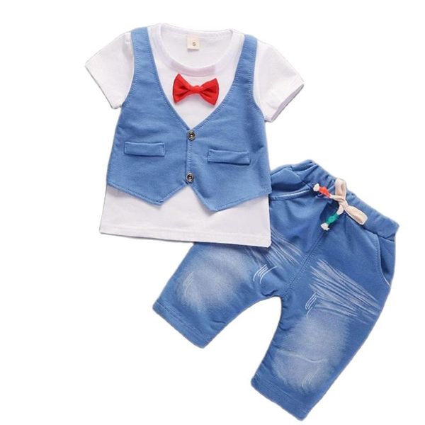 clothing sets summer wear children's boy fake two bow tie vest t-shirt + shorts two-piece set, White
clothing sets summer wear children's boy fake two bow tie vest t-shirt + shorts two-piece set, White