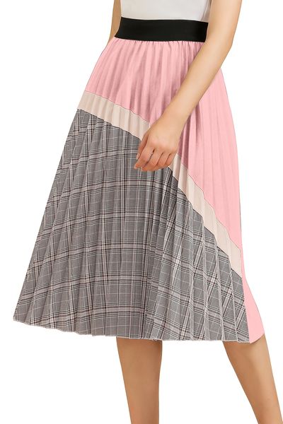 misshow women's stretch high waist a-line flared midi skirt 2 color panelled summer casual skirt size, Black
misshow women's stretch high waist a-line flared midi skirt 2 color panelled summer casual skirt size, Black