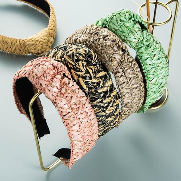 vintage women's headband retro ethnic woven raffia hairband femme girls wide side center knot casual hair accessories, Slivery;white
vintage women's headband retro ethnic woven raffia hairband femme girls wide side center knot casual hair accessories, Slivery;white