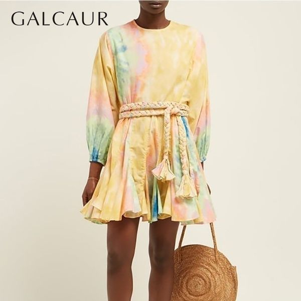 galcaur beach style womens dress o neck long sleeve high waist bandage patchwork mini female dresses casual fashion y200805, Black;pink
galcaur beach style womens dress o neck long sleeve high waist bandage patchwork mini female dresses casual fashion y200805, Black;pink