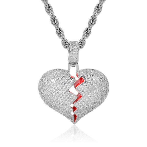 hip hop solid broken heart iced out pendant necklace charm for men women gold color cubic zircon jewelry, Silver
hip hop solid broken heart iced out pendant necklace charm for men women gold color cubic zircon jewelry, Silver
