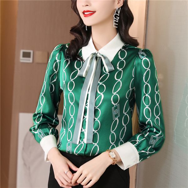 2022 fashion ribbon bow vintage shirt women long sleeve lapel button down green shirts chic office ladies blouses spring autumn woman cloth, White
2022 fashion ribbon bow vintage shirt women long sleeve lapel button down green shirts chic office ladies blouses spring autumn woman cloth, White