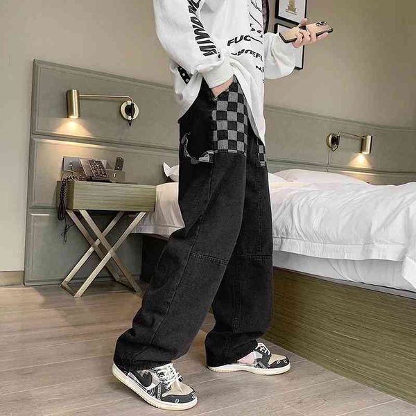 vibe style pants high street ins fashion card checkerboard jeans men's straight loose vintage floor mops, Blue
vibe style pants high street ins fashion card checkerboard jeans men's straight loose vintage floor mops, Blue