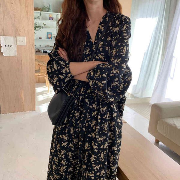 casual dresses 2022 spring loose and slim french lazy fashion long skirt v-neck chiffon floral dress w25l, Black;gray
casual dresses 2022 spring loose and slim french lazy fashion long skirt v-neck chiffon floral dress w25l, Black;gray