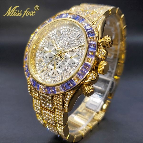 luxury gold men watch waterproof stainless steel iced bracelet purple diamond watches for male three dial work sport trend clock, Slivery;brown
luxury gold men watch waterproof stainless steel iced bracelet purple diamond watches for male three dial work sport trend clock, Slivery;brown