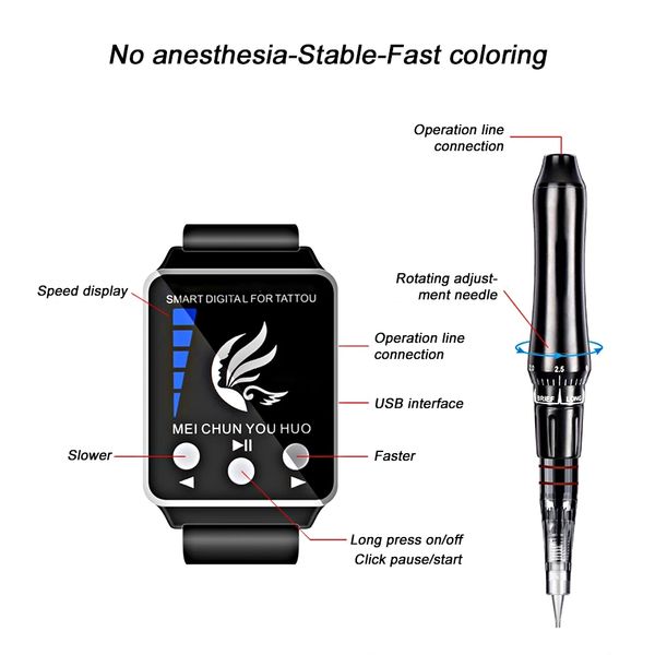 smart watch tattoo machine protable permanent makeup tattoo handle tool gun handle eyebrow lip eyeliner micro 0.18mm 1rl needle perfections
smart watch tattoo machine protable permanent makeup tattoo handle tool gun handle eyebrow lip eyeliner micro 0.18mm 1rl needle perfections