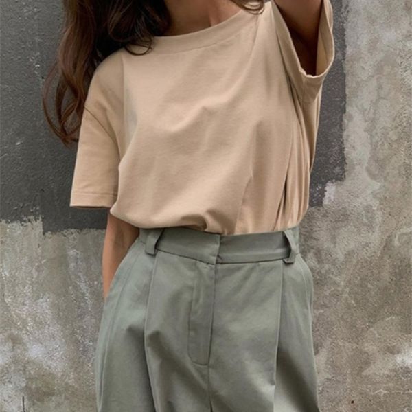 wotwoy summer knitted basic solid t-shirt women casual cotton short sleeve tee-shirts female fashion s-xl 220328, White
wotwoy summer knitted basic solid t-shirt women casual cotton short sleeve tee-shirts female fashion s-xl 220328, White