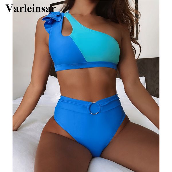 ruffled one shoulder female swimsuit high waist bikini women swimwear two-pieces bikini set bather bathing suit swim v3155, White;black
ruffled one shoulder female swimsuit high waist bikini women swimwear two-pieces bikini set bather bathing suit swim v3155, White;black