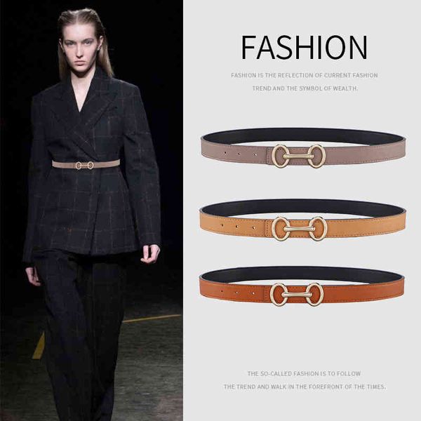belts designer belt genuine cowhide for women double circle smooth buckle thin simple versatile jeans belt ajha, Black;brown
belts designer belt genuine cowhide for women double circle smooth buckle thin simple versatile jeans belt ajha, Black;brown