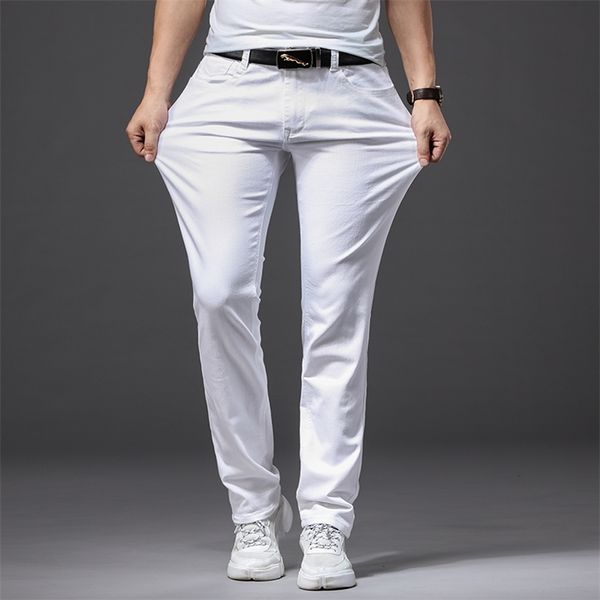 spring men s stretch white jeans classic style slim fit soft trousers male brand business casual pants 220808, Blue
spring men s stretch white jeans classic style slim fit soft trousers male brand business casual pants 220808, Blue
