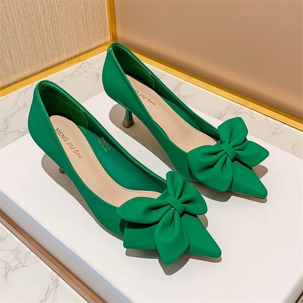 rimocy bowknot green pumps women slipon soft pu leather high heels woman pointed toe thin heeled office ladies shoes 220810, Black
rimocy bowknot green pumps women slipon soft pu leather high heels woman pointed toe thin heeled office ladies shoes 220810, Black
