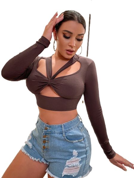 sxy cut out front crop tee b3lm#, White