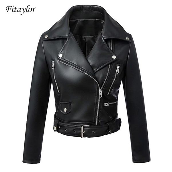 fitaylor black faux leather jacket women spring autumn short soft pu leather jackets with belt zipper moto biker coat 210923
fitaylor black faux leather jacket women spring autumn short soft pu leather jackets with belt zipper moto biker coat 210923