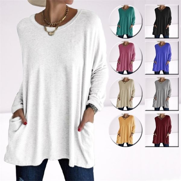 solid color vintage pocket oversized t-shirt female clothing fashion autumn tunic basic y2k women long sleeve t shirt 220326, White
solid color vintage pocket oversized t-shirt female clothing fashion autumn tunic basic y2k women long sleeve t shirt 220326, White