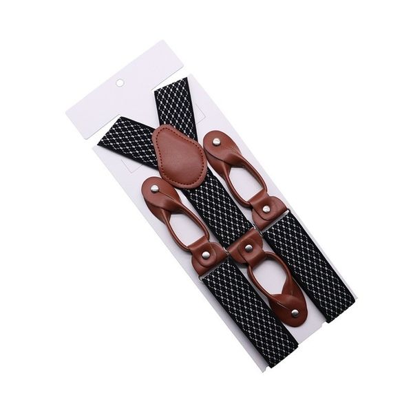 35mm width suspenders for men brown leather trimmed button end elastic tuxedo y back men fashion suspenders pant braces dad gift 220526, Black;white
35mm width suspenders for men brown leather trimmed button end elastic tuxedo y back men fashion suspenders pant braces dad gift 220526, Black;white