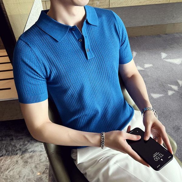 men's polos men ice silk thin openwork knit lapel short sleeve men's t shirt slim hole blue/ mens shirts with sleevemen's men, White;black
men's polos men ice silk thin openwork knit lapel short sleeve men's t shirt slim hole blue/ mens shirts with sleevemen's men, White;black