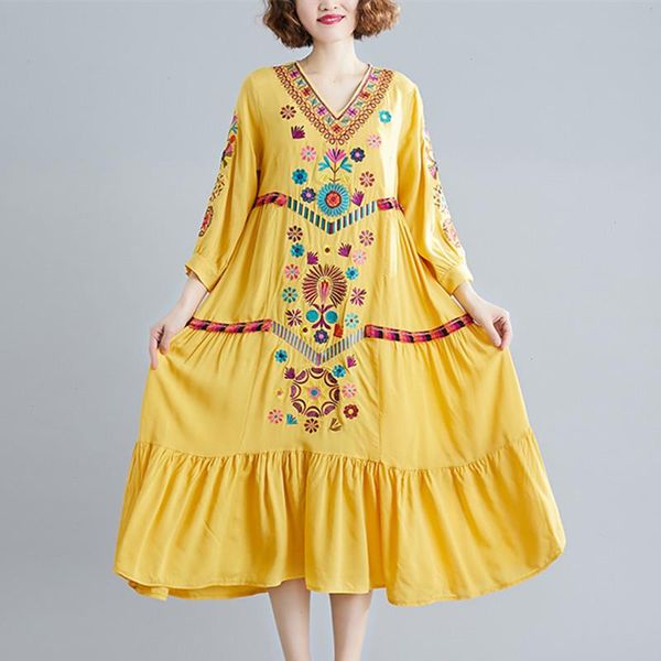 original design v-neck ruffles loose fashion summer dress cotton linen embroidery holiday casual women long, Black;gray
original design v-neck ruffles loose fashion summer dress cotton linen embroidery holiday casual women long, Black;gray