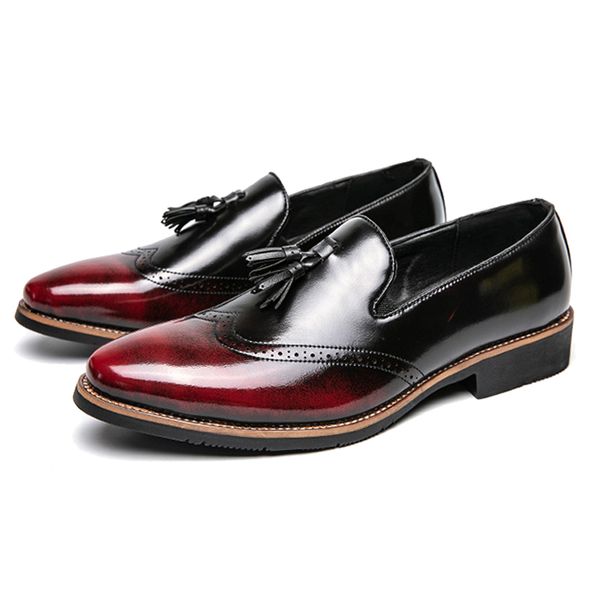 luxury gradient dress shoes men trend brock carved tassel casual fashion breathable british style vintage business leather shoes, Black
luxury gradient dress shoes men trend brock carved tassel casual fashion breathable british style vintage business leather shoes, Black