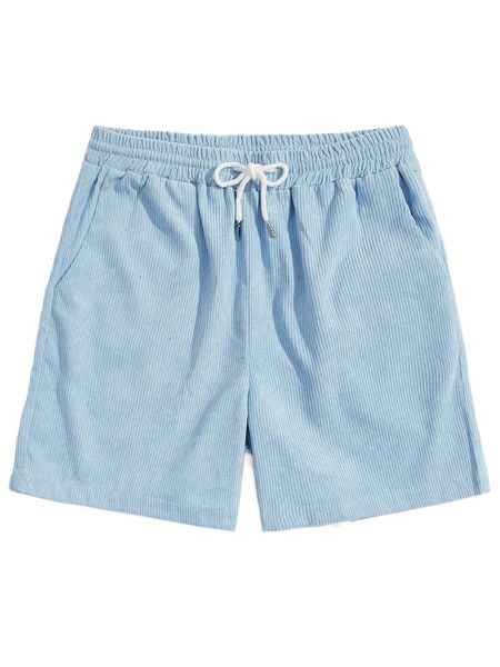 romwe guys corduroy drawstring shorts x0un#, White;black