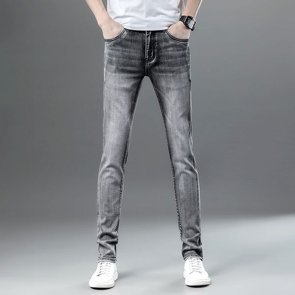 2022 new smoke gray jeans men's korean version elastic slim men's casual pencil pants popular trendy brand, Blue
2022 new smoke gray jeans men's korean version elastic slim men's casual pencil pants popular trendy brand, Blue