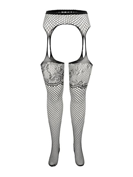 plus cut out crotchless fishnet tights n0zy#, Black;white 
plus cut out crotchless fishnet tights n0zy#, Black;white