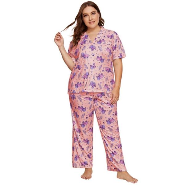 plus size tracksuits women pajamas set print t-shirt+trousers home wear large two piece nightwear female sleepwear pijama feminino, Black
plus size tracksuits women pajamas set print t-shirt+trousers home wear large two piece nightwear female sleepwear pijama feminino, Black