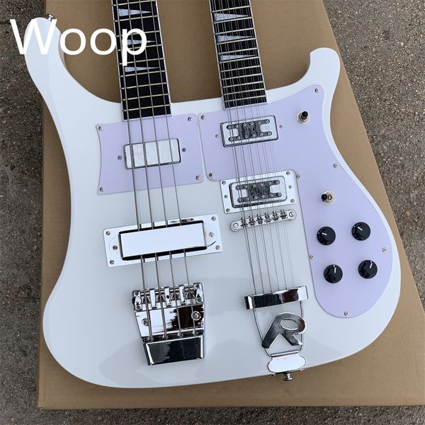 double neck 12 and 4 strings white body electric guitar and bass with chrome hardware white pickguard body binding can be customized immedia
double neck 12 and 4 strings white body electric guitar and bass with chrome hardware white pickguard body binding can be customized immedia