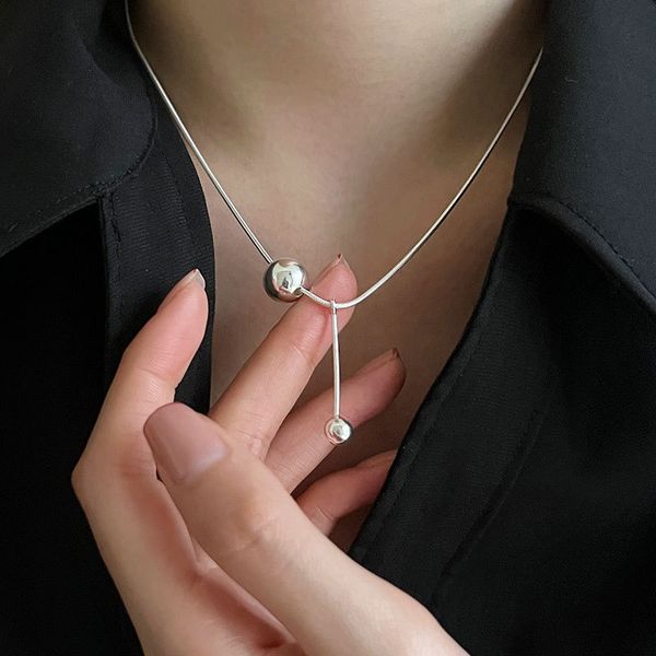 authentic 925 sterling silver choker necklace for women statement snake chain round ball pendant necklaces party gifts, Golden;silver
authentic 925 sterling silver choker necklace for women statement snake chain round ball pendant necklaces party gifts, Golden;silver