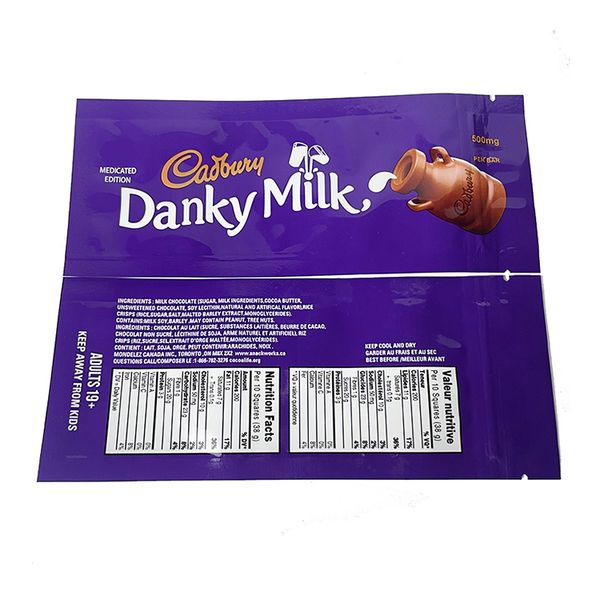 danky milk 500mg chocolate bar packaging bag empty snack mylar bags with zipper smell proof
danky milk 500mg chocolate bar packaging bag empty snack mylar bags with zipper smell proof