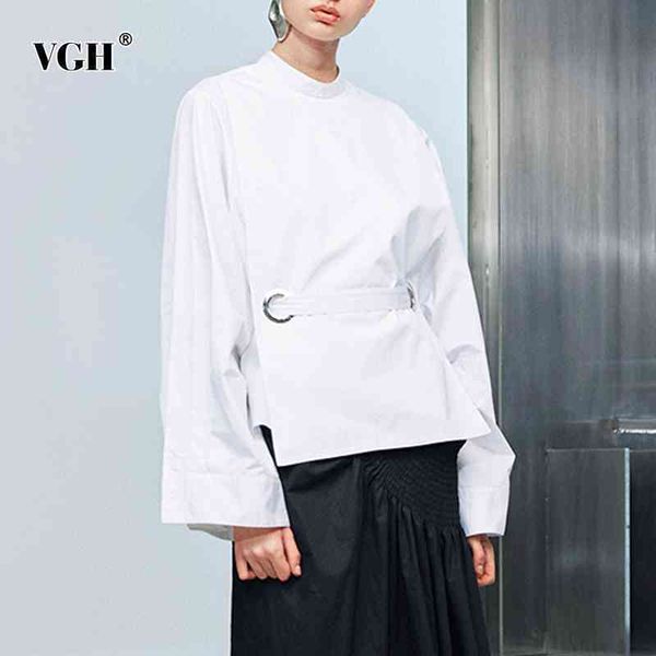 solid casual patchwork round hole shirt for women o neck lantern sleeve irregular elegant shirts female clothing 210507, White
solid casual patchwork round hole shirt for women o neck lantern sleeve irregular elegant shirts female clothing 210507, White