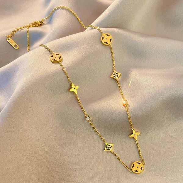 high grade clover pendant necklace 18k gold stainless steel necklaces jewelry for women gift, Silver
high grade clover pendant necklace 18k gold stainless steel necklaces jewelry for women gift, Silver