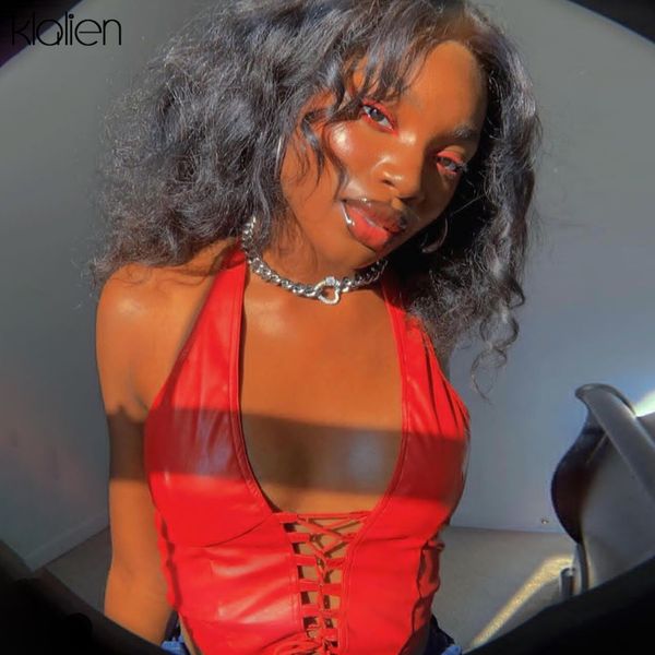 fashion hollow out bandage solid pu leather female tank women summer club street wild slim stretch crop top, White
fashion hollow out bandage solid pu leather female tank women summer club street wild slim stretch crop top, White