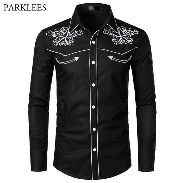 black embroidery shirt men brand star mens button down shirts men's long sleeve dress shirts chemise homme camisa xxl 210706, White;black
black embroidery shirt men brand star mens button down shirts men's long sleeve dress shirts chemise homme camisa xxl 210706, White;black