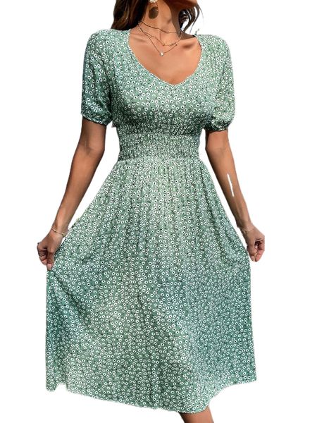 ditsy floral shirred waist dress y7j8#, Black;gray
ditsy floral shirred waist dress y7j8#, Black;gray